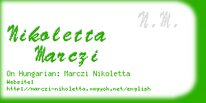 nikoletta marczi business card
